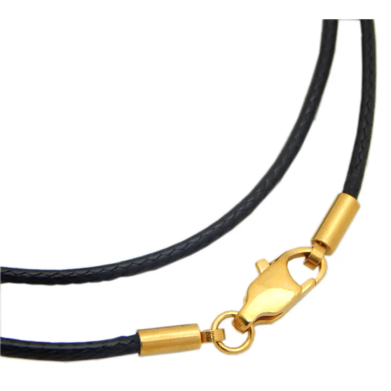 Geflochtene Lederkette Choker Schwarz & Braun – Lederhalskette mit Edelstahlverschluss für Damen & Herren