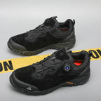 HIKEUP Herren Leder Outdoor-Schuhe – Atmungsaktive Hiking & Trekking Sneakers, Mountain Climbing & Trail Jogging Shoes, Slip-On Turnbuckle