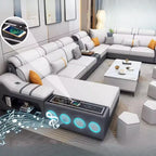 Canapé-lit en cuir électrique minimaliste – Canapé de luxe confortable avec support pour meubles modernes