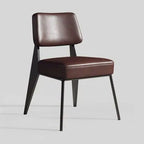 Nordischer Leder-Armchair mit Metallgestell – Vielseitiger Designerstuhl für Esszimmer, Wohnzimmer, Café &amp; Meetingräume