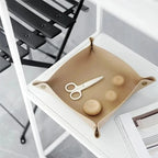 Nordische PU Leder Ablageschale 25 × 25 cm – Faltbare Design-Aufbewahrung für Schmuck, Kosmetik & Schlüssel