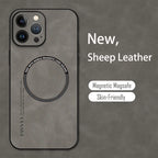 MagSafe Leder Case für iPhone – Vintage Schafsleder Hülle mit Magnetfunktion für iPhone 11 bis 15 Pro Max, Plus, XR & XS Max