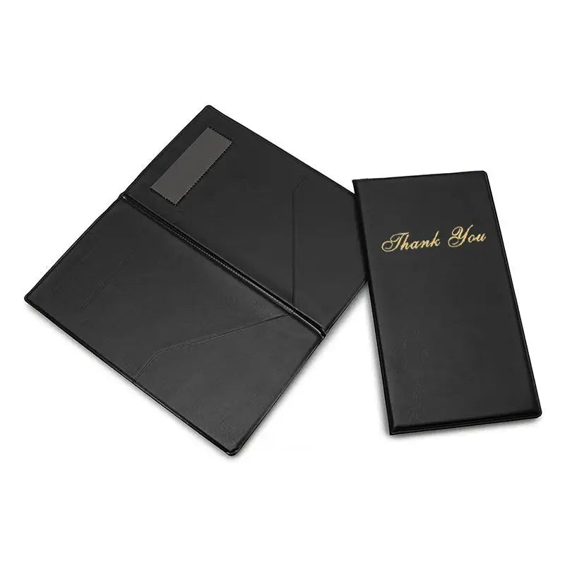 Carpeta de menú de cuero de primera calidad, tarjetero para cheques de invitados, presentador de cheques de restaurante, carpeta de menú para mesero, organizador de chequera 