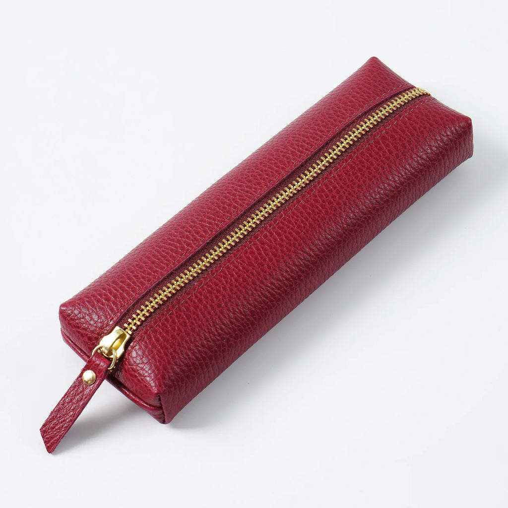 Echtes Leder Federmäppchen – Multifunktionale Stiftetui mit Reißverschluss für Stifte, Kugelschreiber &amp; Füllfederhalter