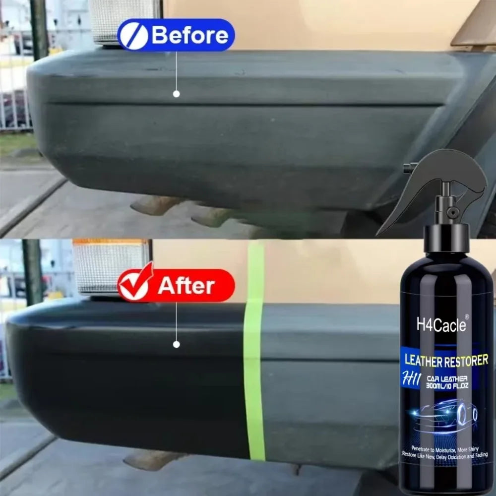 Leder Restaurator Spray für Auto & Innenraum – Flüssiger Farbauffrischer & Glanzpflege für Ledersitze & schwarze Kunststoffteile