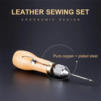 Handbetriebene Ledernähmaschine – DIY Lederhandwerks- &amp; Carving-Set avec Holzgriff