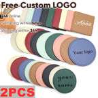 2er-Set personalisierte PU-Leder Untersetzer mit kostenloser Gravur – Runde Kaffee- & Getränkeunterlagen als Hochzeitsgeschenk & stilvolle Tischdeko