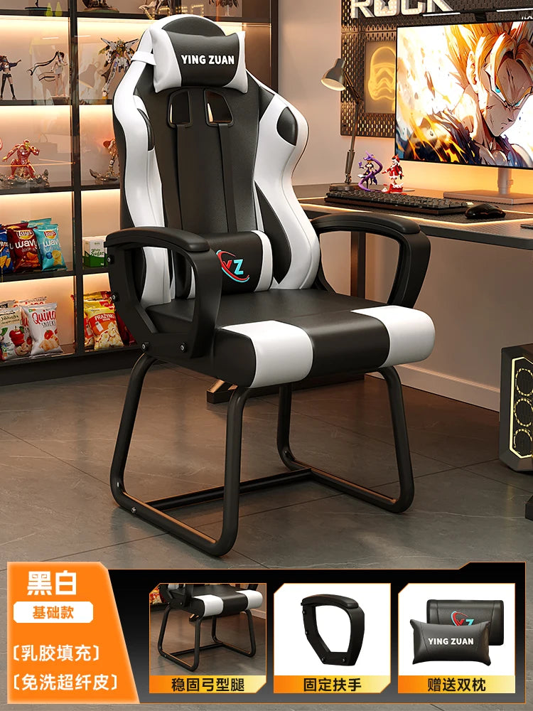 Ergonomischer Bürostuhl aus Leder mit Fußstütze & Rückenlehne – Höhenverstellbarer Drehstuhl mit Armlehnen & Rollen für Homeoffice & Büro