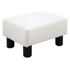 HOMCOM Ottoman Fußhocker aus Kunstleder – Gepolsterter Sitzhocker 40×30×24 cm en Weiß 