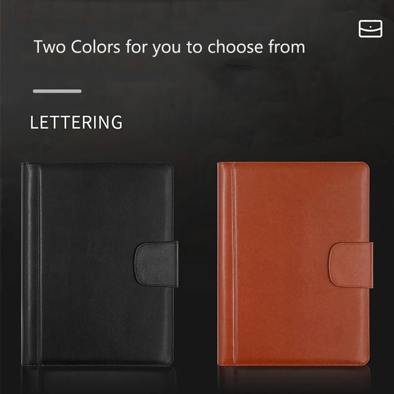 Professionelle Leder A4 Konferenzmappe mit Klemmbrett & Taschenrechner – Business Portfolio für Büro & Meetings