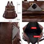 KMFFLY Damen Leder-Rucksack – Modischer Multifunktions-Rucksack für Schule, Alltag & Freizeit