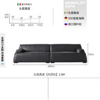 Europäisches minimalistisches Designer Ledersofa – Hochwertige Leder Lounge Couch für Wohn- & Schlafzimmer im postmodernen Stil
