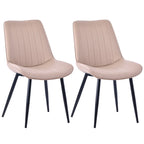 HOMAVO YZ1 Esszimmerstühle 2er-Set – Moderne Design-Stühle aus Samt oder PU-Leder mit Rückenlehne & Metallgestell für Küche, Wohn- & Arbeitsbereich