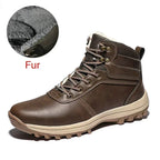 DEKABR Herren Winter Boots – Handgefertigte Schneestiefel aus echtem Leder mit Fell, Wasserdicht, Hoher Schaft, Größen 39-48