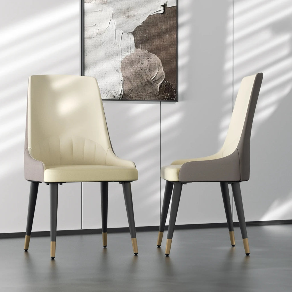 LUVODI Set aus 2 Esszimmerstühlen mit Armlehnen – Gepolsterte Dining Chairs aus Mikrofaserleder mit breitem Sitz, moderner Leisure Chair