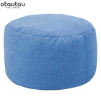 OTAUTAU Runder Sitzpouf aus Baumwoll-Leinen (30 cm) – Puf otomano con relleno, minimalista y tatami Bodensitz 