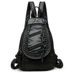 VANDERWAH Damen Rucksack Weiß – Kleiner PU Leder Rucksack mit mehreren Fächern, weich & vielseitig