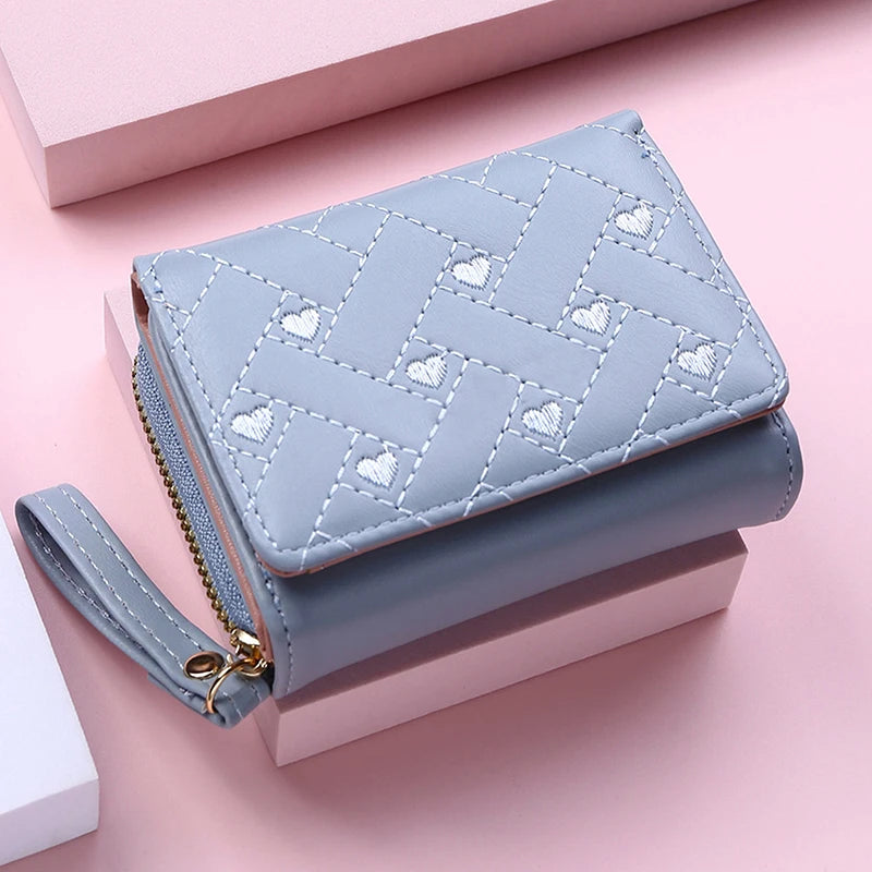 Kawaii Damen Mini-Geldbörse aus PU-Leder – Süße Kurz-Wallet mit Reißverschluss, Münzfach &amp; kompaktem Design