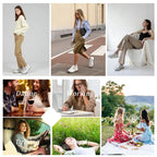 Fujin Damen Plateau Sneaker aus Echtleder – 7 cm Wedge Sneakers mit Schnürung | Komfortable Leder Plattform-Schuhe für Frauen