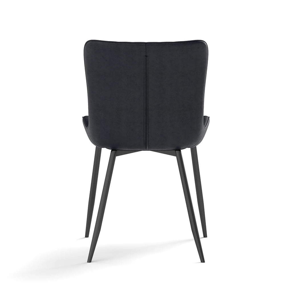 Set aus 4 schwarzen PU-Leder Esszimmerstühlen – Moderne Dining Armchairs mit Polsterung, platzsparend & komfortabel für Küche & Essbereich