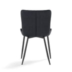 Set aus 4 schwarzen PU-Leder Esszimmerstühlen – Moderne Dining Armchairs mit Polsterung, platzsparend & komfortabel für Küche & Essbereich