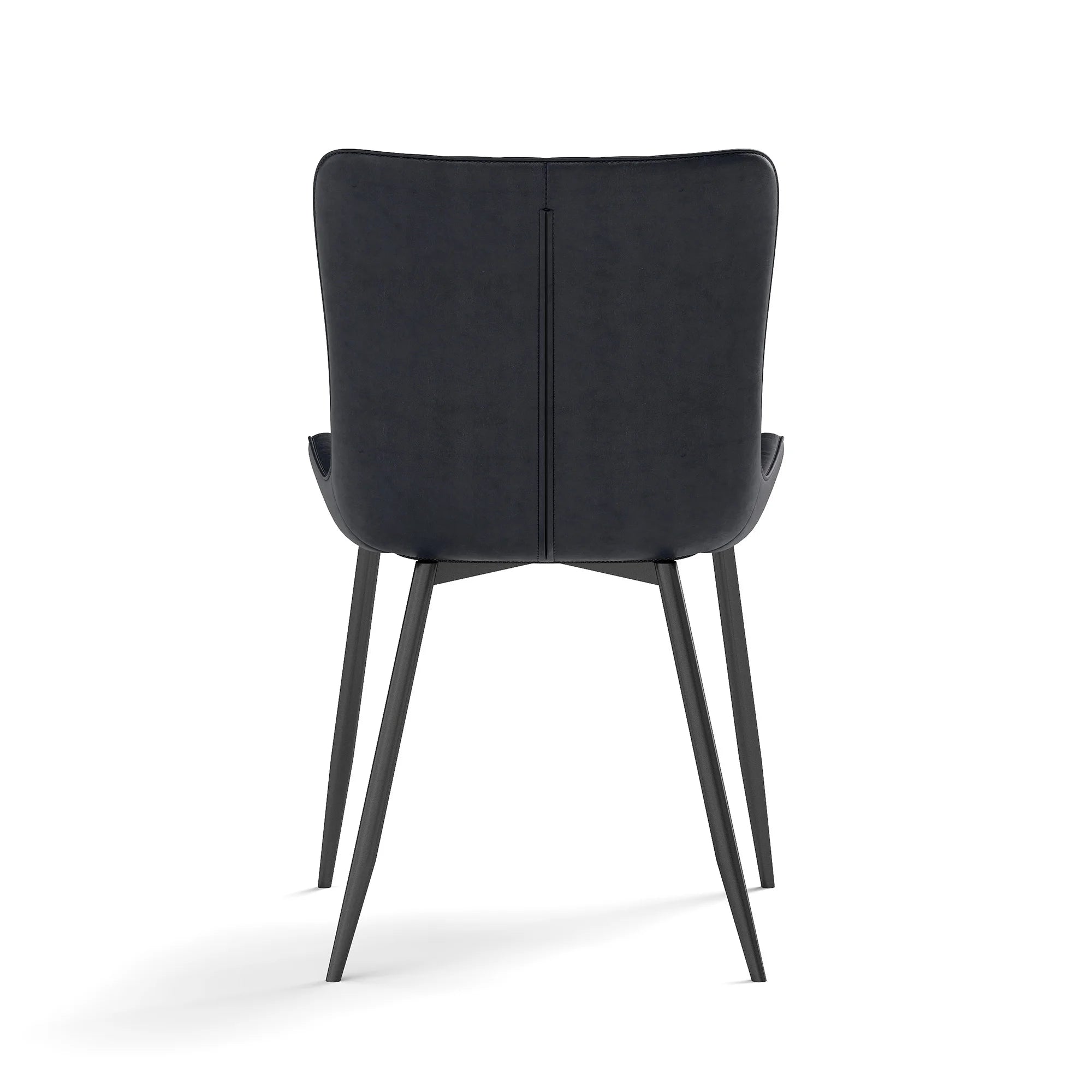 Set aus 4 schwarzen PU-Leder Esszimmerstühlen – Moderne Dining Armchairs mit Polsterung, platzsparend & komfortabel für Küche & Essbereich