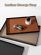 Moderne Leder-Metall Ablageschale im Light-Luxury Stil – Elegantes Schmuck- &amp; Schlüsseltray für Flur, Wohnzimmer &amp; Büro 