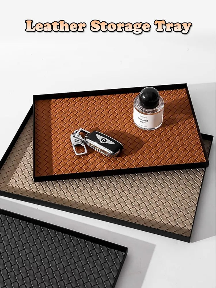 Moderne Leder-Metall Ablageschale im Light-Luxury Stil – Elegantes Schmuck- & Schlüsseltray für Flur, Wohnzimmer & Büro