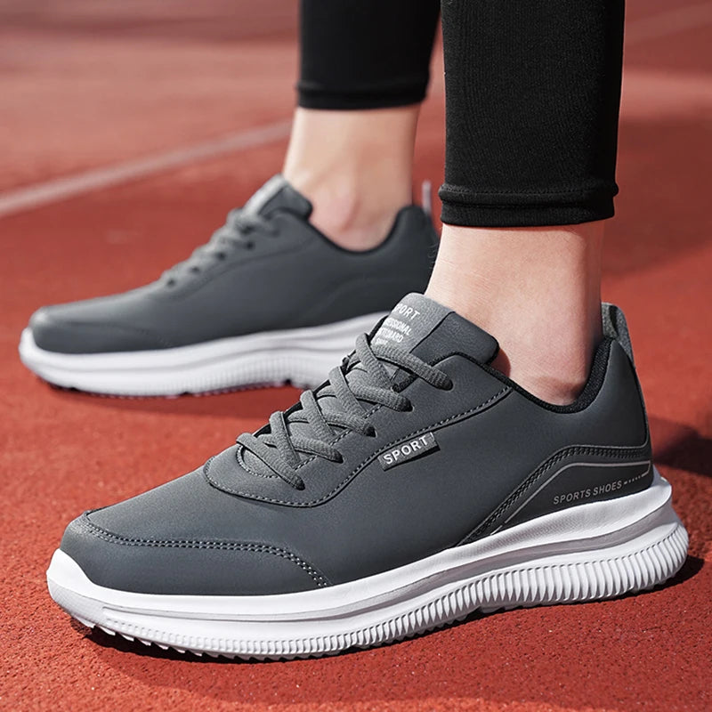 LETCOMFIT Herren Laufschuhe – Baskets en cuir, rutschfest, verschleißfest, wasserdicht, confortables Walking &amp; Sport Schuhe