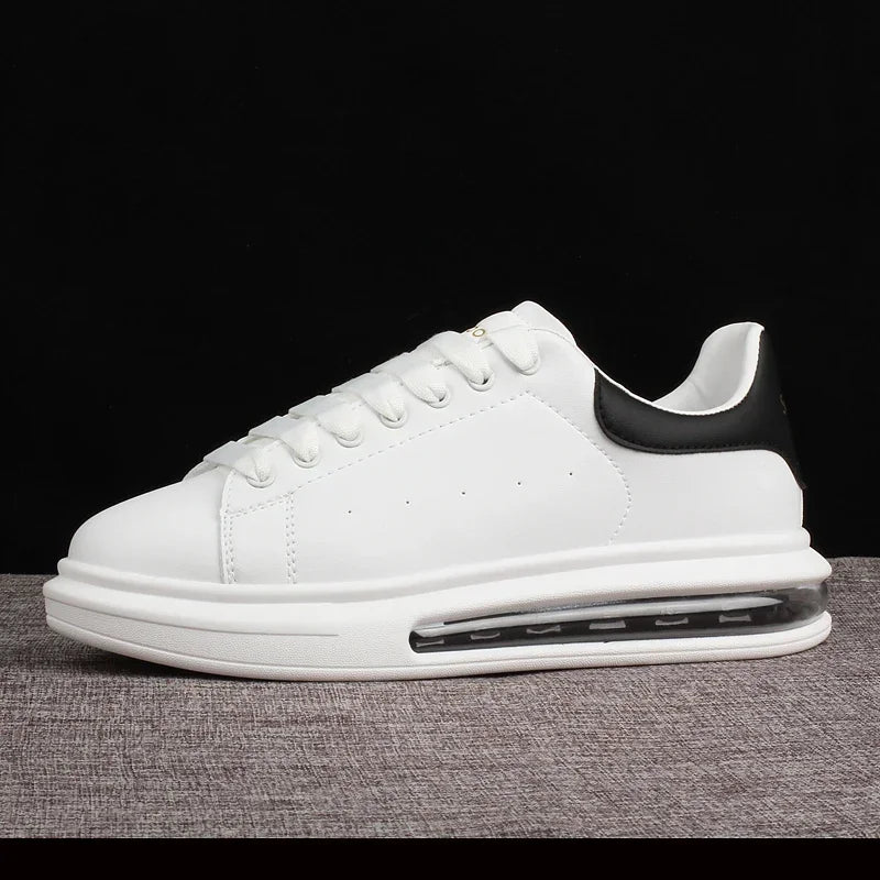 HUISONG Herren Sneakers – Designer Casual Schuhe aus Leder, Plattform-Sneaker, modisch & komfortabel für Alltag und Walking