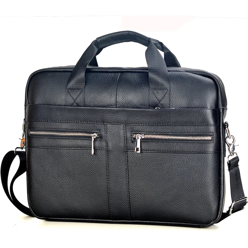 LACHIOUR Herren Lederhandtasche – Casual Business Laptop Messenger Bag für 15,6 Zoll, Reise & Alltag