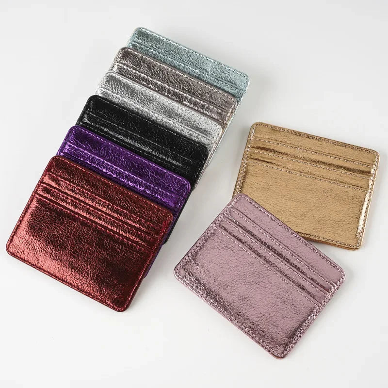 Damen Slim Kartenetui aus PU-Leder – Ultraleichter Kartenhalter für Kreditkarten & Münzen | Dünne Wallet im Casual-Stil