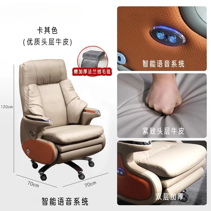 Fauteuil de direction électrique au bureau – Bureau de luxe avec fonction de massage, fonction de Liège et de hub pour bureau et bureau 