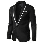 Herren Lederoptik Blazer – Eleganter Business & Party Sakko, einfarbiger Smart-Casual Anzugmantel für stilvolle Männer