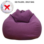 Lazy Sofa Bean Bag Bezug aus Leinenstoff – Sitzsack- &amp; Lounger-Hülle ohne Füllung für Wohnzimmer, Tatami &amp; Lounge 