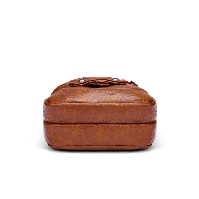 Damen PU-Leder Crossbody Bag – Kleine Vintage Schultertasche, Multifunktional für Geld, Handy & Essentials