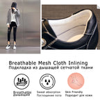 Damen Plateau Sneaker aus echtem Leder – 8 cm Keilabsatz, luxuriöse Schnürschuhe mit Glanzdetails für Frühling, Sommer & Herbst