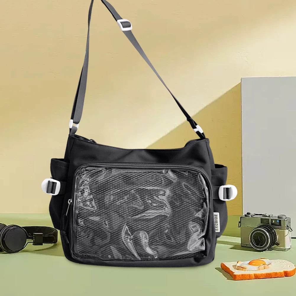 Sac Ita pour femme au style japonais – Sac à dos avec fenêtre claire, multi-poches et sacs de rangement