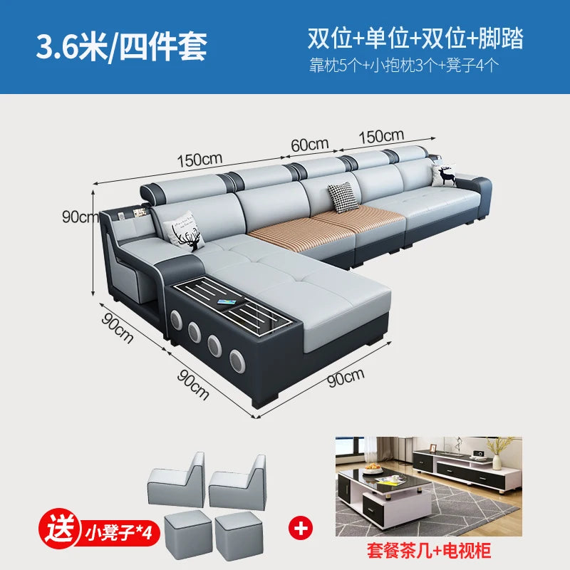 Designer Luxus Ledersofa – Modernes, erweiterbares Center-Seater & Sectional Sofa aus Echtleder für exklusive Wohnräume