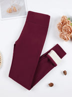 Damen Winter Lederleggings High Waist – Gefütterte Thermo Leggings mit Samt-Fleece, warm & elastisch