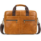 LUUFAN Herren Aktentasche aus echtem Rindsleder - Bolso de mano y bandolera de negocios para portátil de 15 pulgadas 