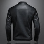 Herren PU Lederjacke mit Stehkragen – Slim Fit Motorradjacke im Casual Biker-Stil für Frühling & Herbst