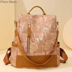 Großer Damen Rucksack aus weichem Lederlook – Modischer Softback Studentinnen-Rucksack mit viel Stauraum 