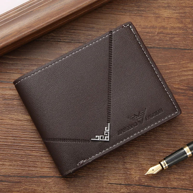 Slim Herren Geldbörse mit Geldklammer – PU-Leder Bifold Wallet für Karten, Bargeld und ID, Kurzformat für Business & Alltag