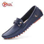 YRZL Herren Loafer Slip-On – Atmungsaktive Moccasins aus PU Leder in Weinrot, bequeme Driving Shoes bis Größe 48