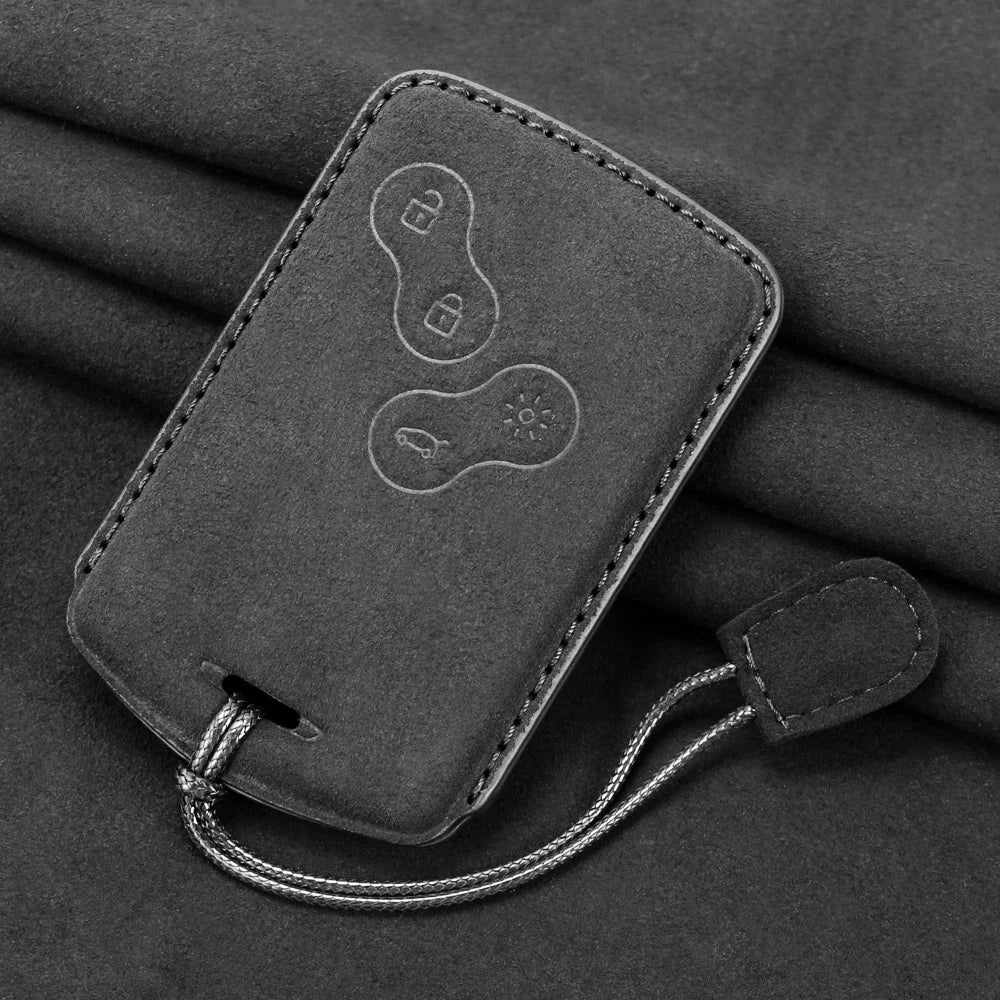 Wildleder Autoschlüssel Hülle für Renault – Premium Key Case Cover für Duster, Captur, Clio, Megane RS, Koleos, Scenic & Zoe