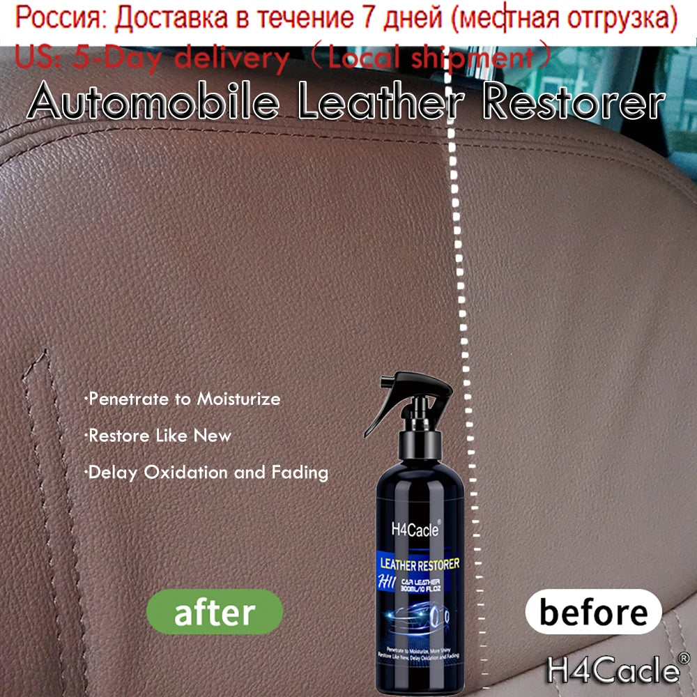 Leder Restaurator Spray für Auto & Innenraum – Flüssiger Farbauffrischer & Glanzpflege für Ledersitze & schwarze Kunststoffteile