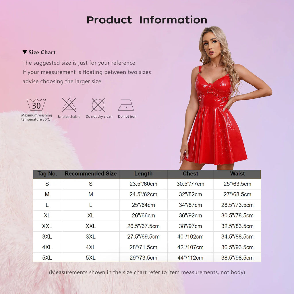 Pantalons gothiques punk en PVC – Mini-vêtements slim en A avec joints toriques et attaches pour club, rave et fête 