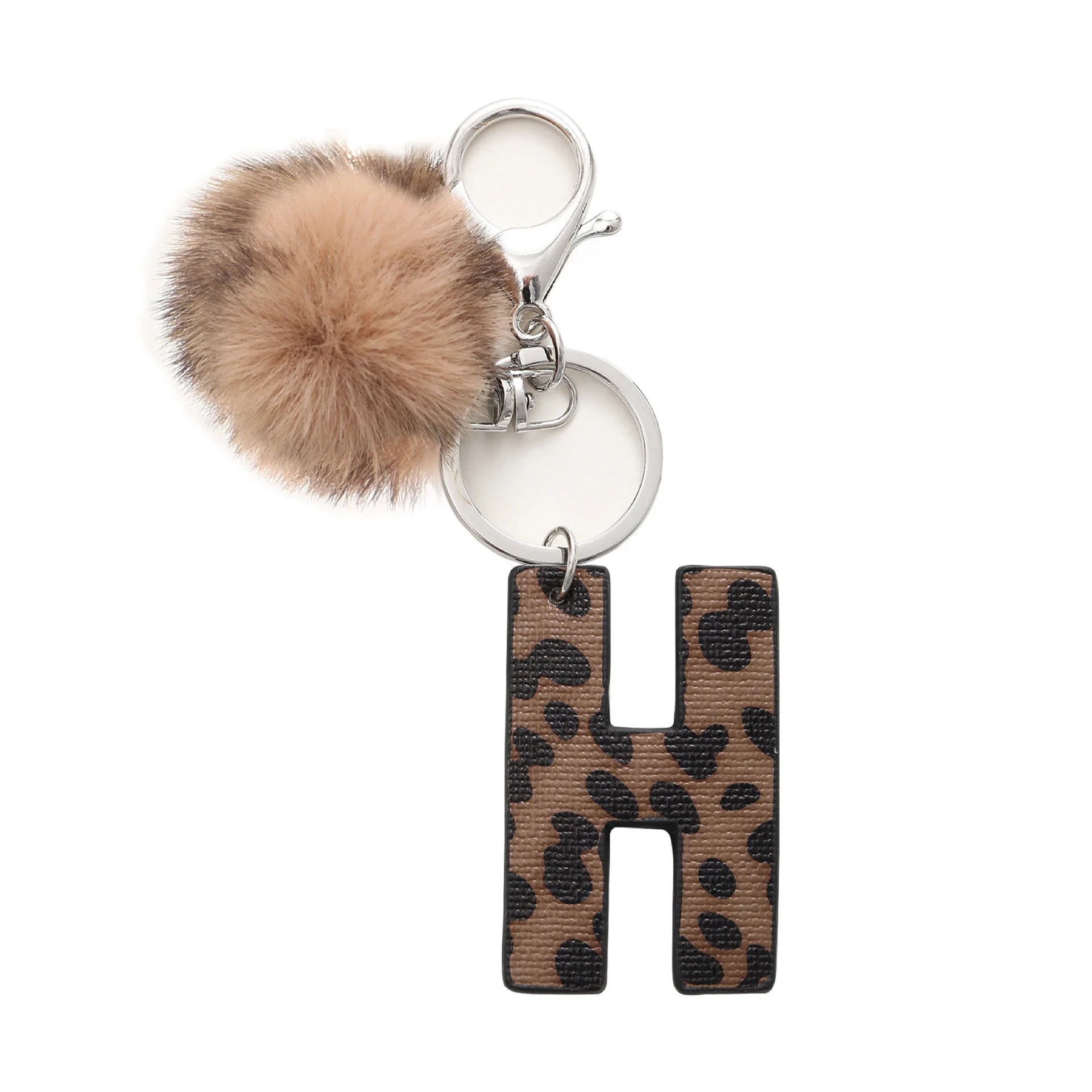 Modischer Leoparden Alphabet Schlüsselanhänger aus Kunstleder – Exquisiter Buchstaben-Keyring als Handtaschen-Charm & Geschenk