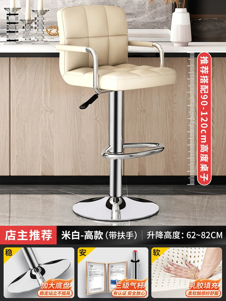 Designer Leder Barhocker in Schwarz – Moderner minimalistischer Barstuhl, ergonomisch & komfortabel für Bar, Schlafzimmer und Gewerbe